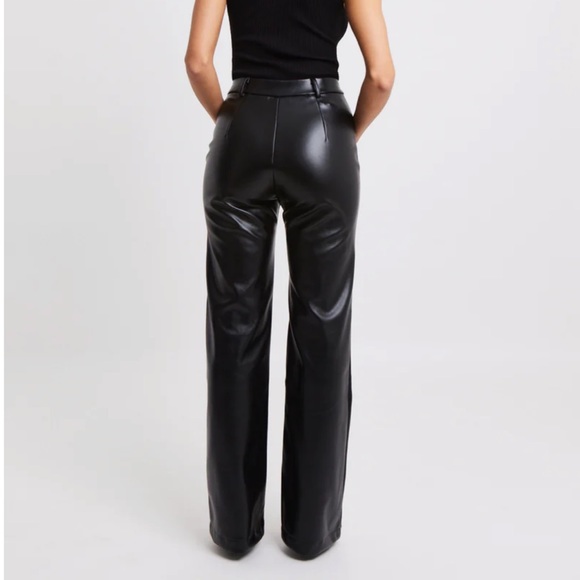BOA VEGAN LEATHER WIDE LEG TROUSERS - Picture 3 of 3
